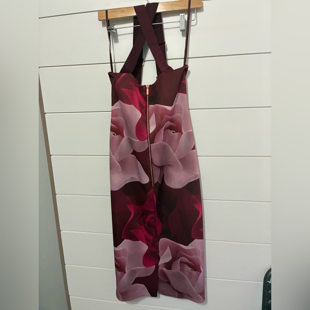 Ted Baker red Mallie Porcelain rose body con dress size 3 us sz 8 - Picture 12 of 12